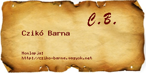 Czikó Barna névjegykártya