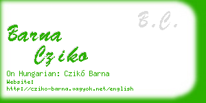 barna cziko business card